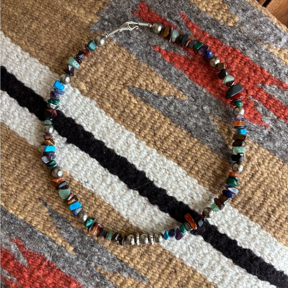 Multicolor Gemstone Collar Necklace Gift For Her Beaded Necklace